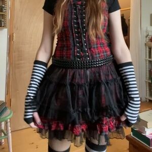 Tripp NYC Rare Plaid Tulle Corset Tutu Dress